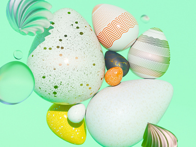 h 01 3d 3dart cg design easter easter egg egg illustration render