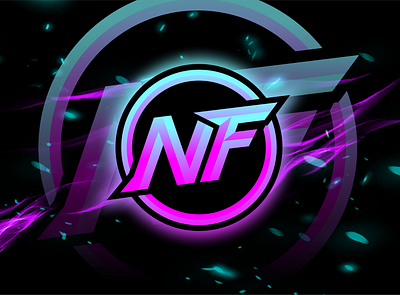 NF logo gaming esports 3d blue creative design esports fancy fire gamers gaming initials logo letters logo logo esports logo gaming logo twitch pink streamer twitch vector youtuber