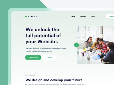 Conday - Landing Page agency website design desktop homepage interface interface design landing page product ui user interface ux ux design web web design web template webpage website