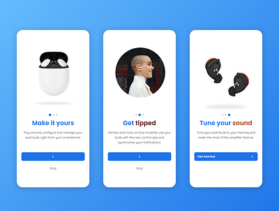 Pixel buds control app app buds design earbuds illustration mobile pixel pixelbuds ui ux