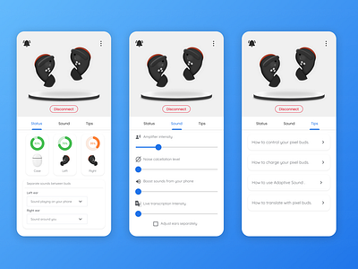 Pixel buds control panel