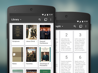 Gospel Library with Material Design android interface material design mobile ui ux