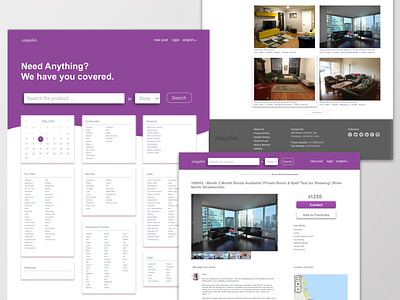 Redesign of Craigslist craigslist redesign ui ux web webdesign