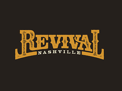 Revival Nashville country distressed logo music nashville revival type vintage wordmark