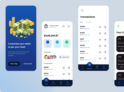 Wallify - Your digital wallet app branding card payment ui design illustration logo mobile app ui money payments ui