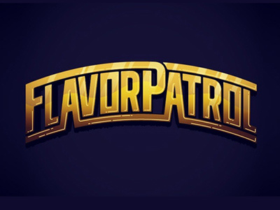 Flavour Patrol custom logo shine typography