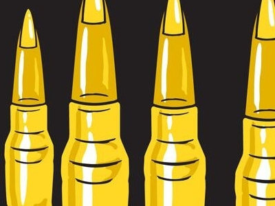 Middle finger bullets illustration
