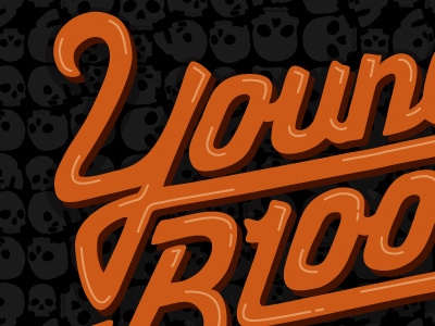Young Blood logo illustrated logo shine skulls typography