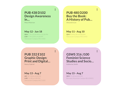 30 Days of Art: (2) Canvas Class Info Cards canvas card ui class college component course design education element flat minimal redesign school sketch ui ui design university