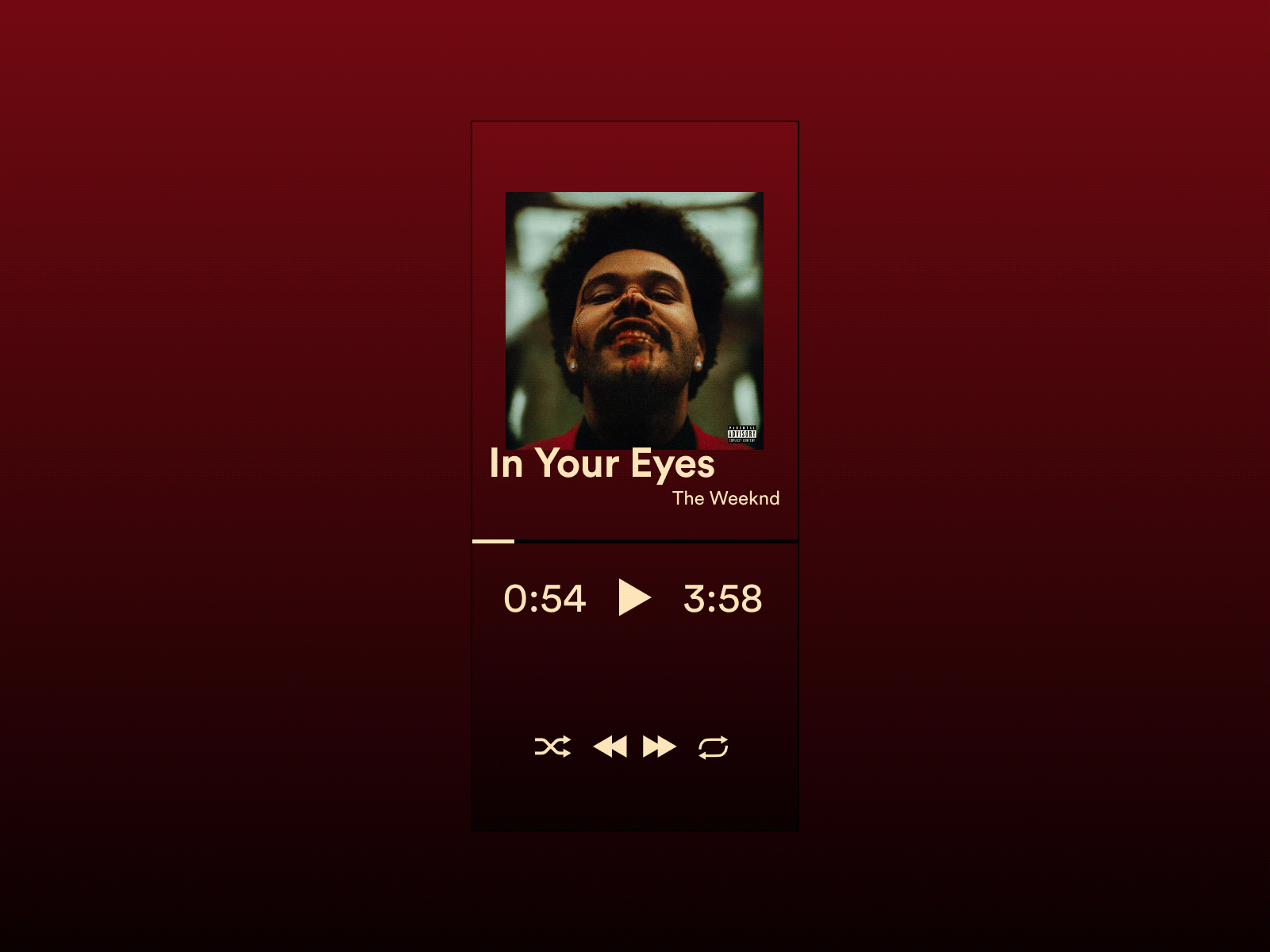 30 Days of Art (6): Spotify Music Player adobe adobe photoshop branding design figma mockup music music player spotify the weeknd ui ui design ux ux design