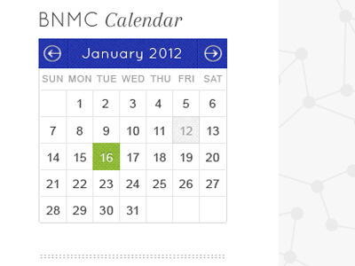 BNMC - calendar detail blue calendar green