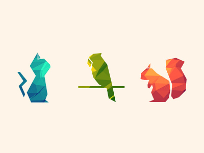 Low Poly style small animals animals art icon low poly ui