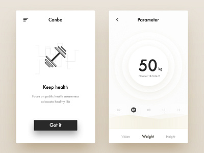 Canbo app black clean health ios keep minimal minimalist mobile monochrome ui white