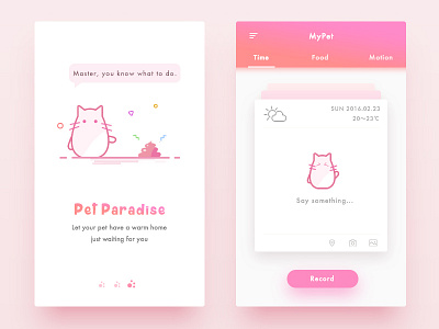 Pet android app color design flat funny interface ios pet sketch ui ux