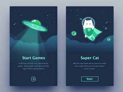 Super Cat app cat color design flat interface ios minimal mobile science ui ux