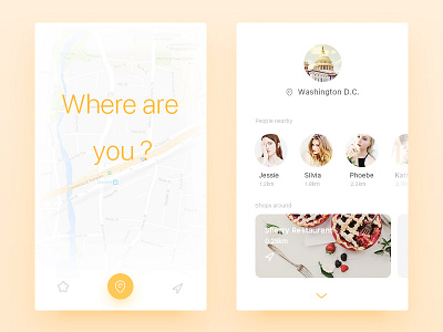 Here180-Location app color design flat interface ios map minimal mobile science ui ux