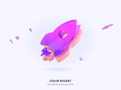 Color Rocket 3d ae animated c4d color fun here180 icon illustration isometric sport ui