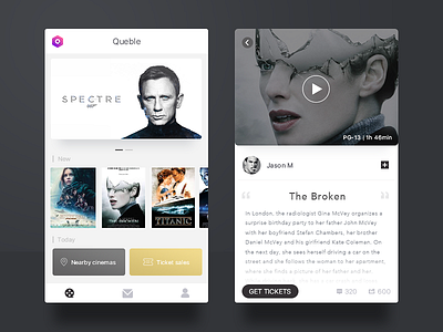 Movie App animation app branding design icon illustration mobile queble solutions ui ux web