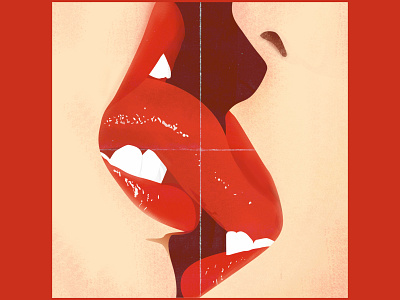kiss design erotic erotica eroticart illustration kiss kisses kissing red women