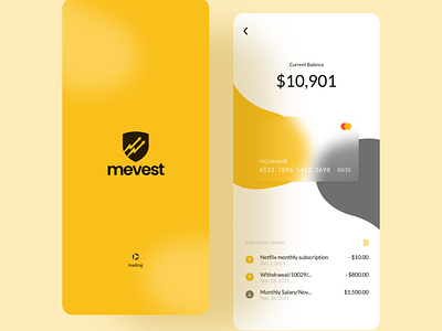 Meevest - Mobile App Design design logo minimalist product design trend ui uiux vector
