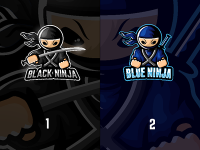 Ninja esports logo black blue esports esports logo japan logo mascot ninja