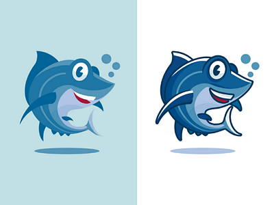 Tuna fish cartoon blue fish fishing meat ocean sea tuna water