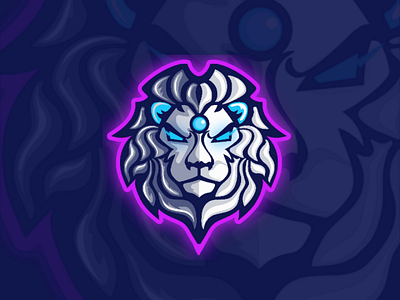 Lion Esports logo blue bold cat esport esports head icon lion logo mascot shine silver strong tiger wild