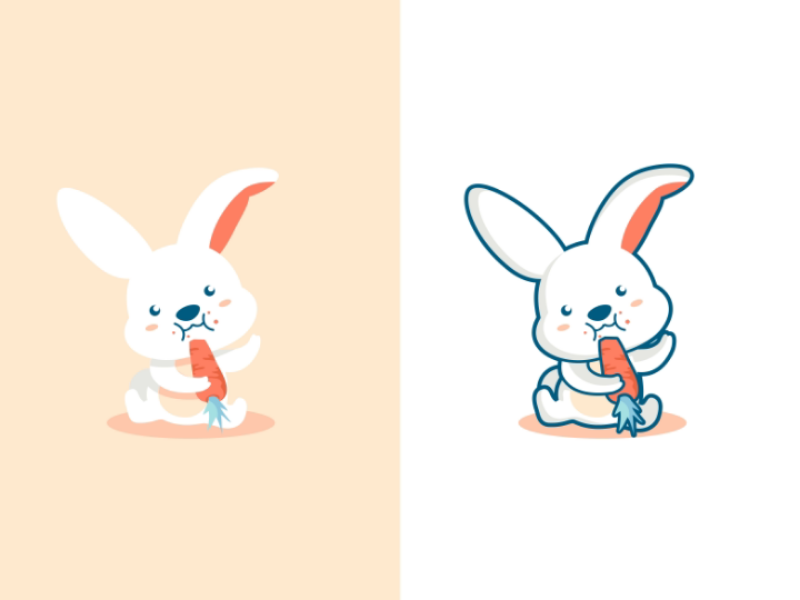 Cute bunny eat carrot by fzrdesign on Dribbble