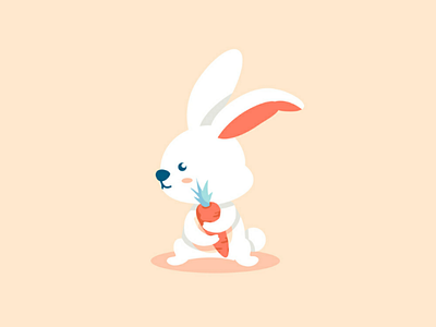 Little bunny hold carrot tight bunny carrot cute rabbit vegetable vegetarian white