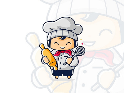 Little bakery chef bakery bold bread cake cakes cartoon character chef chef logo cute design fun illustration little logo mascot