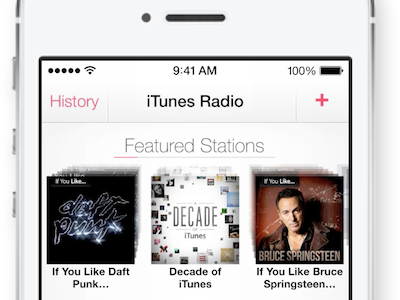 iTunes Radio Redesign apple ios7 iphone itunes itunes radio smartphone ui