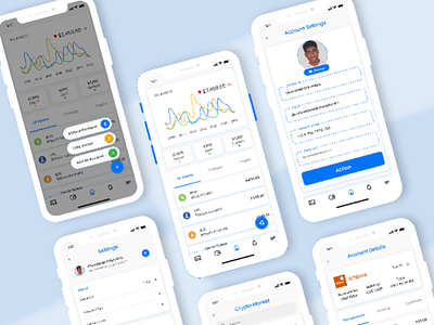 Crypto Finance Manager App ui ux interface interaction