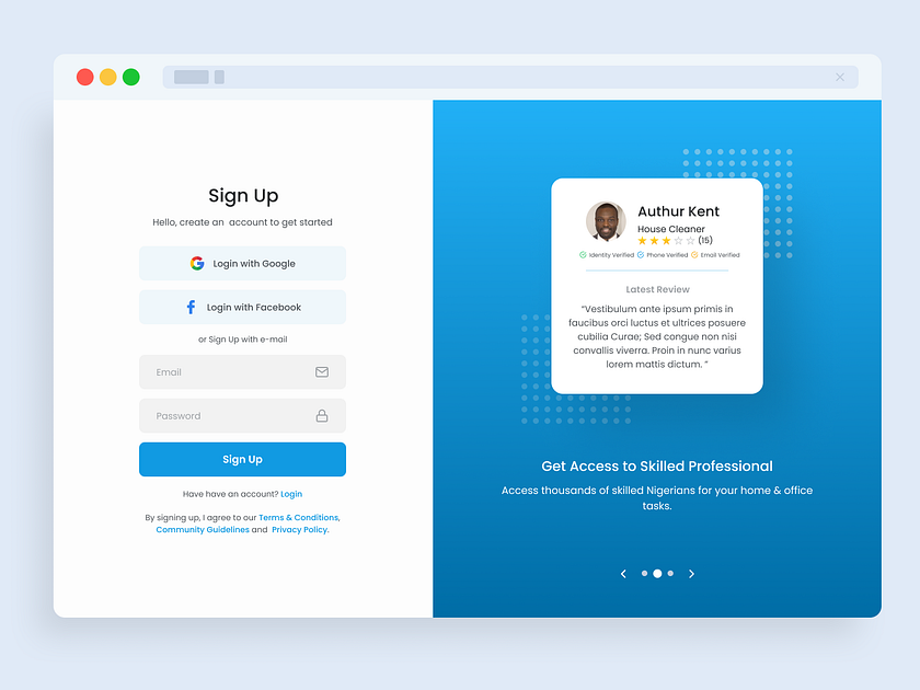 Sign Up UI designs, themes, templates and downloadable graphic elements ...