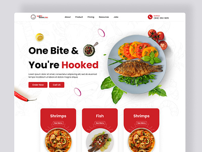 HAPPY HOOKS FISH RESTAURANT WEBSITE design fish food homepage landing page restaurant seafood ui ux website
