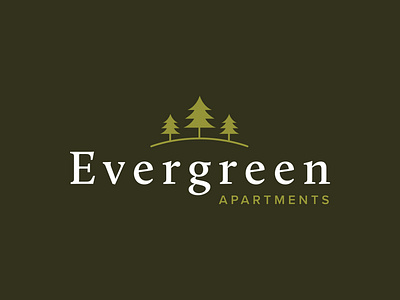 Evergreen Apartments Logo apartments branding logo trees