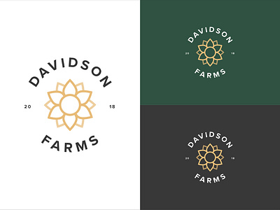 Davidson Farms Logo apartments branding farms logo sunflower