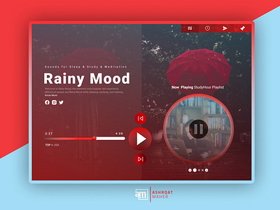 Rainy Mood Website Redesign creative dailyui figma figmadesign inspiration interaction interface redesign ui ui design uidesign uiux uxdesign web web design web app web design webdesign website website design