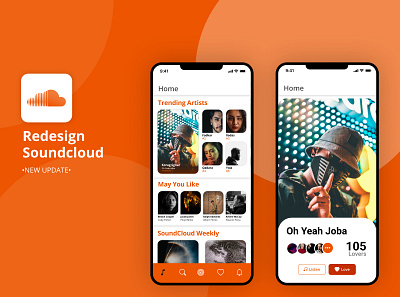 App Redesign-SoundCoud android app app design creative inspiration inspire interface ios redesign redesign concept sound ui ui design uidesign uiux user interface userinterface web webdesign website