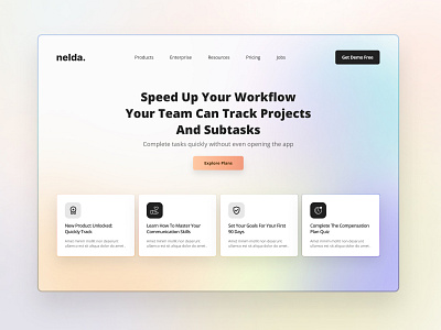 nelda. Landing Page | Project Track Site