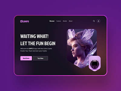 GAMFO | Landing Page ar branding creative design game gaming inspiration inspire interface play purple ui ui design uidesign uix ux visual web webapp website
