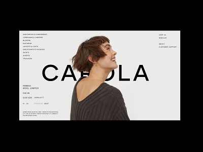 Carola e-commerce behance branding and identity ecommerce design eshop fashion landingpage uiux webdesign