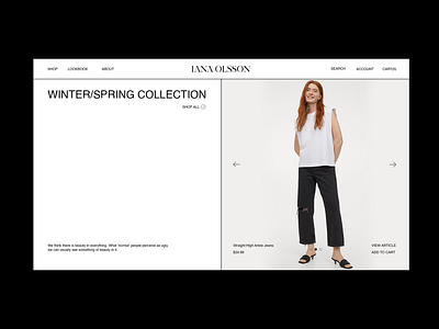 IANA OSSLON ECOMMERCE art direction behance creative eshop fashion graphics ui uiux webdesign website