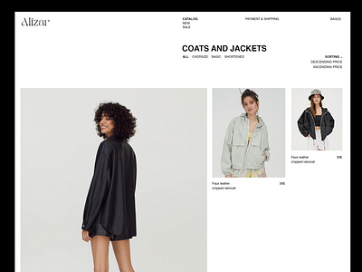 Alizar shopping page artdirection behance creative design ecommerce fashion ui ux webdesign website