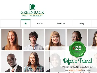 Greenback Homepage (concept) clean green homepage tax services ui website