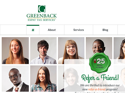 Greenback Homepage (concept) clean green homepage tax services ui website