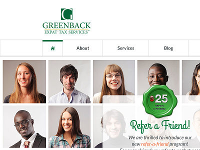 Greenback Homepage (concept)