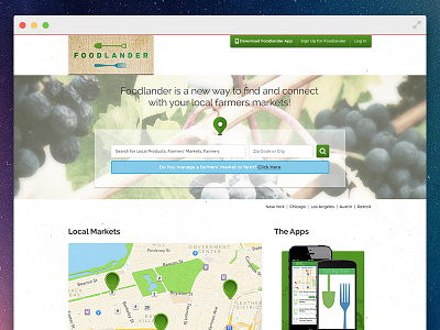 Foodlander Homepage (concept)