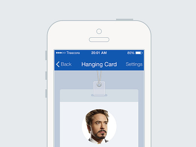 iPhone Card App application blue card flat hanging card ios7 iphone iphone app mobile app
