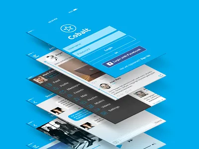 Cobalt iPhone UI Kit blue clean cobalt flat ios 7 ios7 gui iphone iphone gui iphone ui