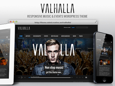 Valhalla Wordpress Theme music theme ui user interface valhalla website wordpress wordpress theme
